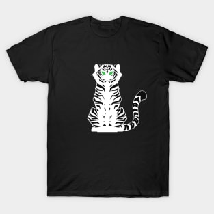 White Minimalist Tiger T-Shirt